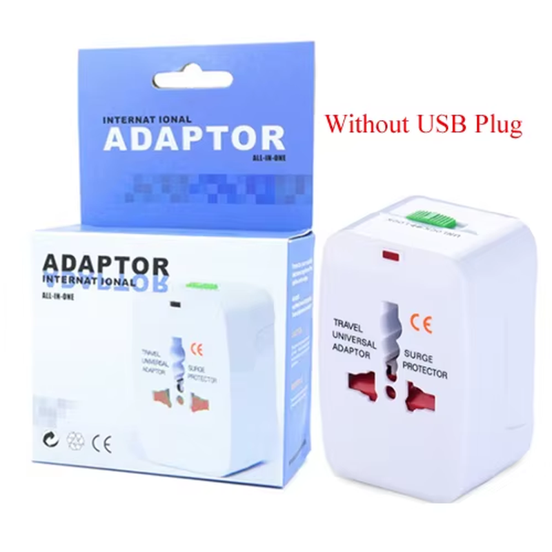 Universal USB Travel Plug Adapter US AU UK EU Multi-Function All in One AC Power Socket Converter Plug Adaptor White 6A 250V