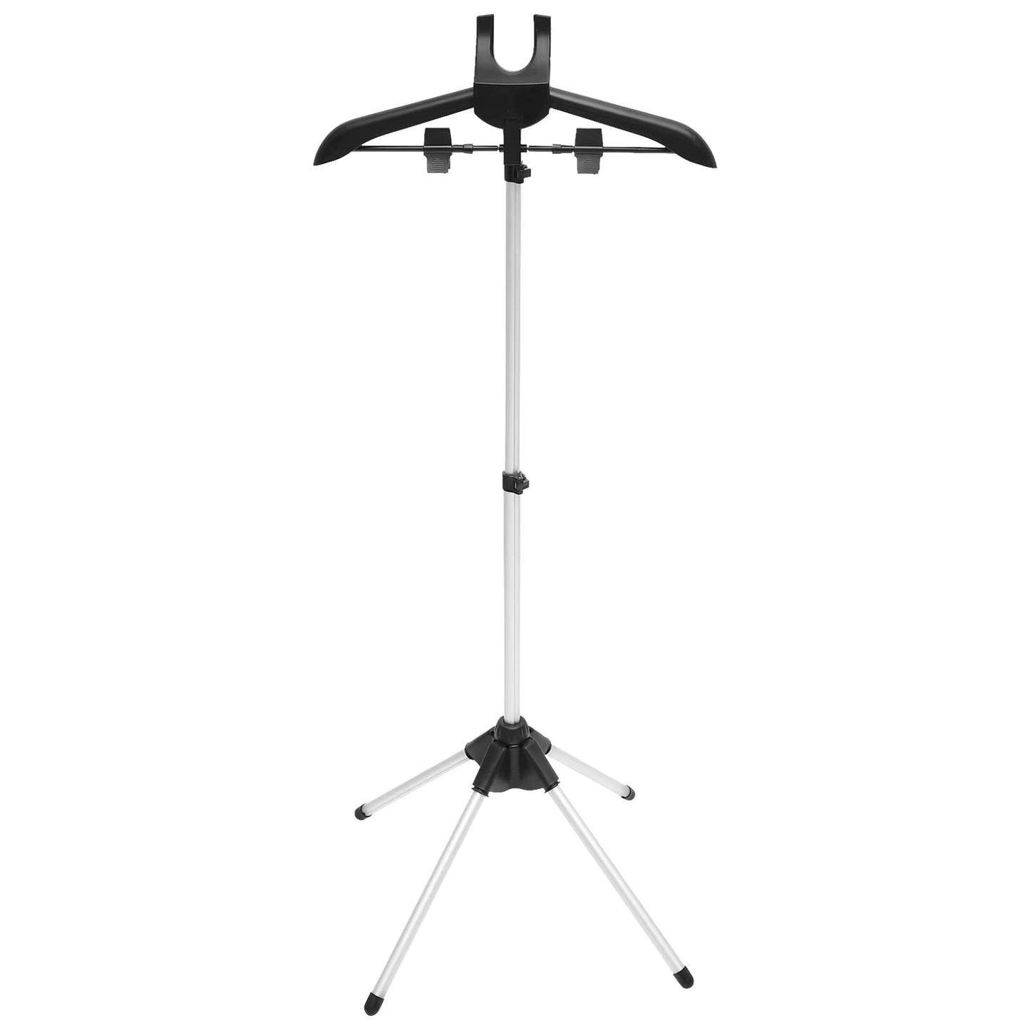 1Set Adjustable Aluminum Plastic Telescopic Foldable Lightweight Garment Rack Steamer Hanger Stand Clothes Hanging Rack Garment