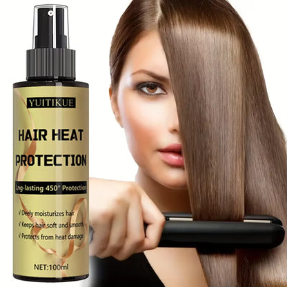 Hair Heat Protection Spray, Long-Lasting Protection up to 450 Degrees, Deeply Moisturizes Hair, Making It Soft and Smooth.