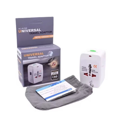 Universal USB Travel Plug Adapter US AU UK EU Multi-Function All in One AC Power Socket Converter Plug Adaptor White 6A 250V