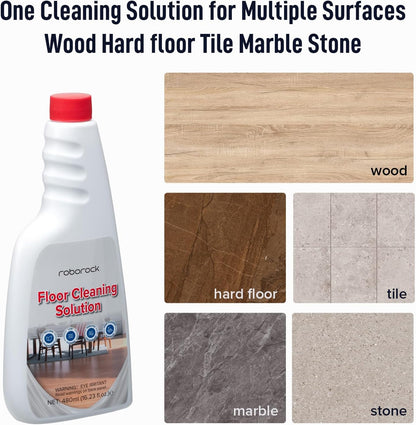 Official Floor Cleaning Solution, Floor Cleaner for Hardwood Tile Hardfloor, Compatible Robot Vacuums with Mopping and Wet Dry Vacuum, 16.2 FL OZ, Dilution Ratio 1:200