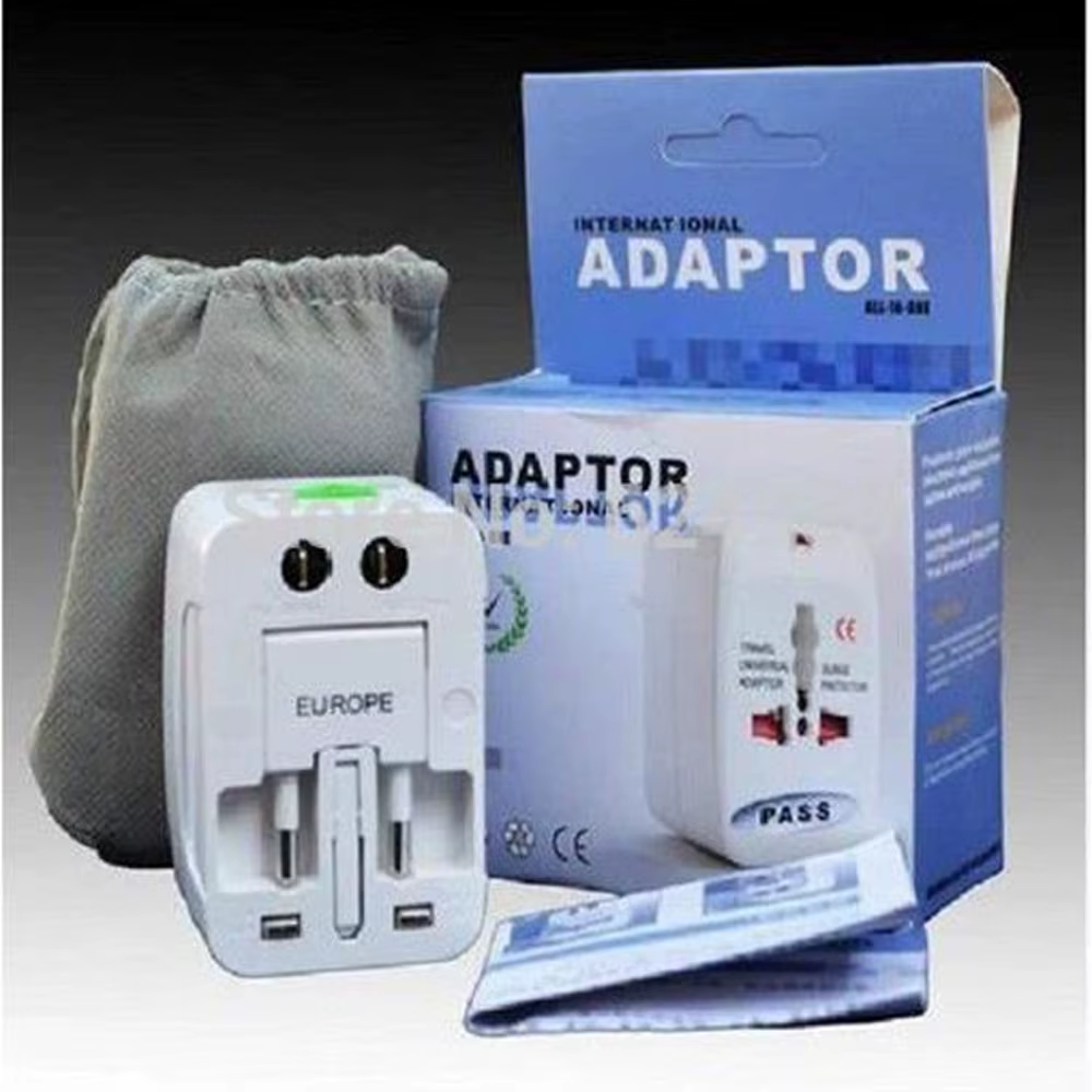Universal USB Travel Plug Adapter US AU UK EU Multi-Function All in One AC Power Socket Converter Plug Adaptor White 6A 250V