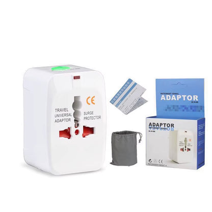 Universal USB Travel Plug Adapter US AU UK EU Multi-Function All in One AC Power Socket Converter Plug Adaptor White 6A 250V